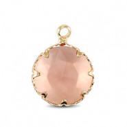 Colgante de cristal 13mm Rosa-dorado